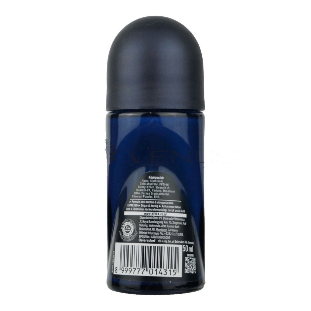Nivea Deo Roll-On 50Ml Men Deep Black Charcoal