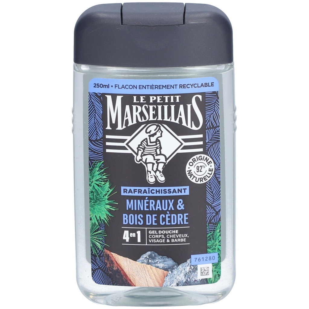 Le Petit Marseillais Gel Douche Homme Minéraux & Bois De Cèdre