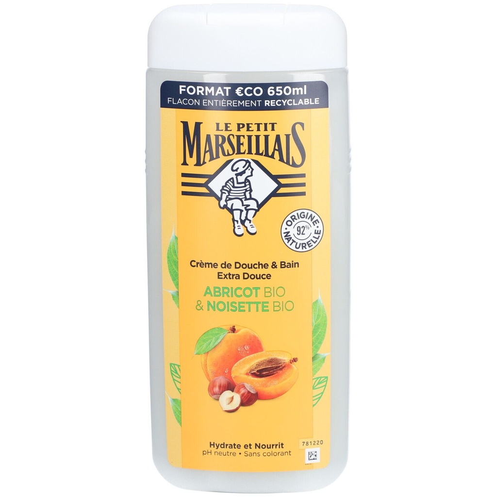 Le Petit Marseillais Crème De Douche & Bain Extra Douce Abricot BIO & Noisette BIO