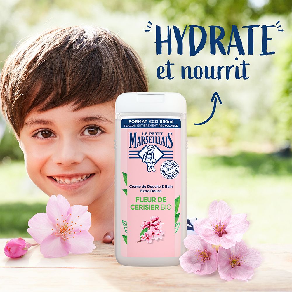Le Petit Marseillais Crème De Douche & Bain Extra Douce Fleur De Cerisier BIO