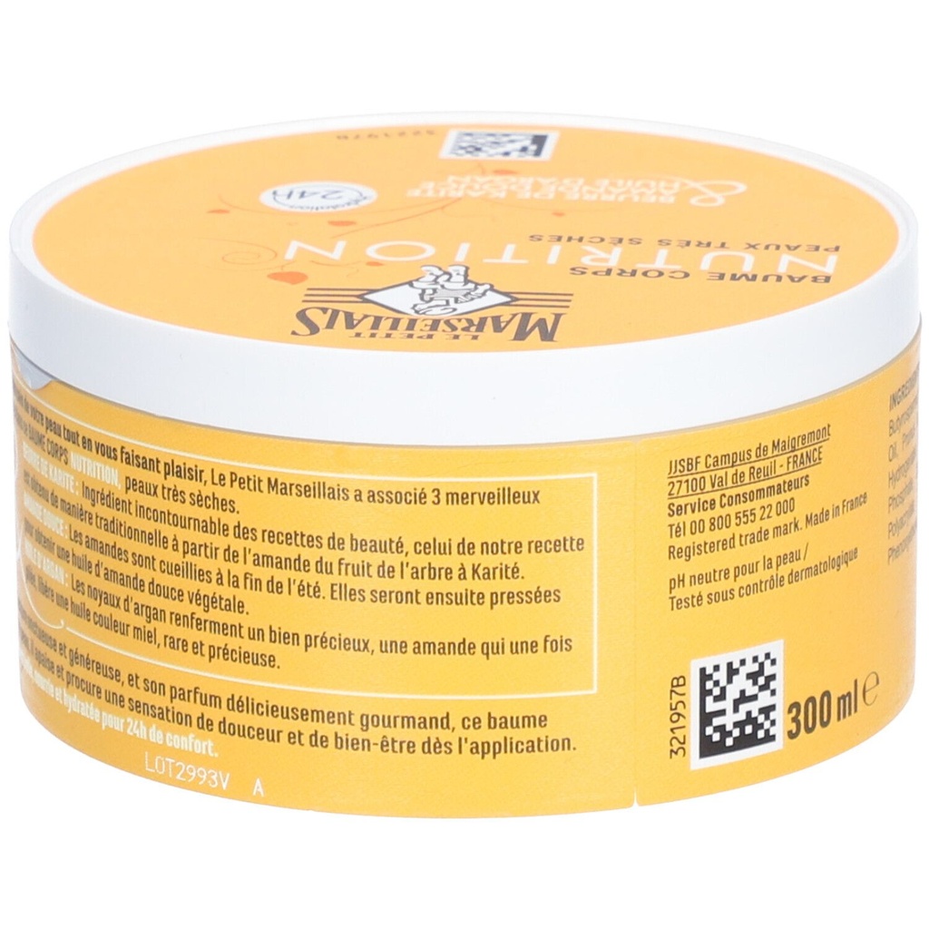 Le P'Tit Marseil'Ais Lpm Baume Nourrisant Peaux Seches Karite Amande Argan Pot 300Ml
