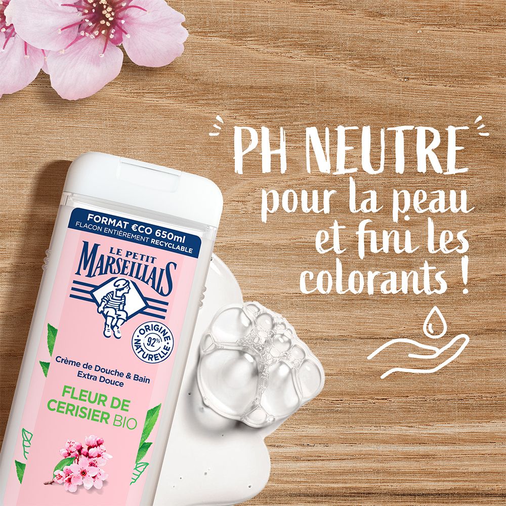 Le Petit Marseillais Crème De Douche & Bain Extra Douce Fleur De Cerisier BIO