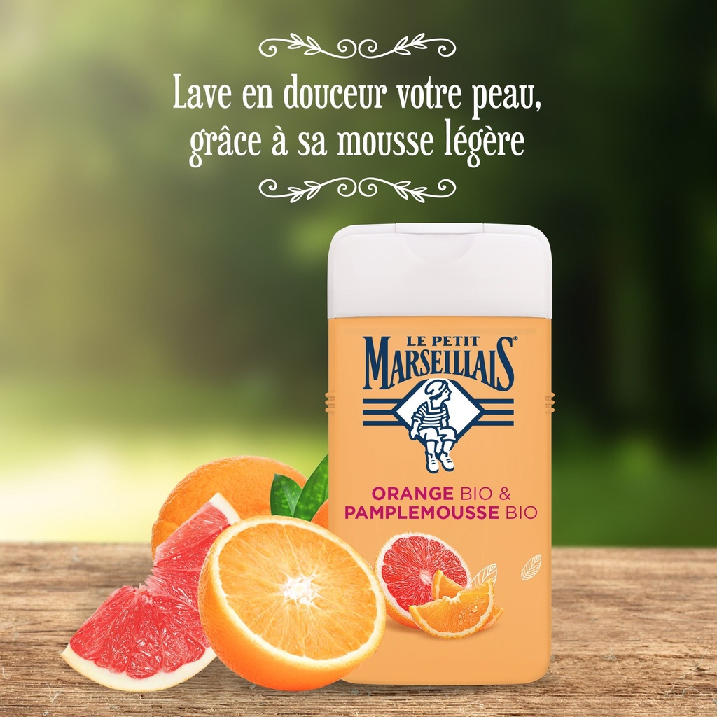 Le Petit Marseillais Gel Douche & Bain Extra Doux Orange Bio & Pamplemousse 650Ml