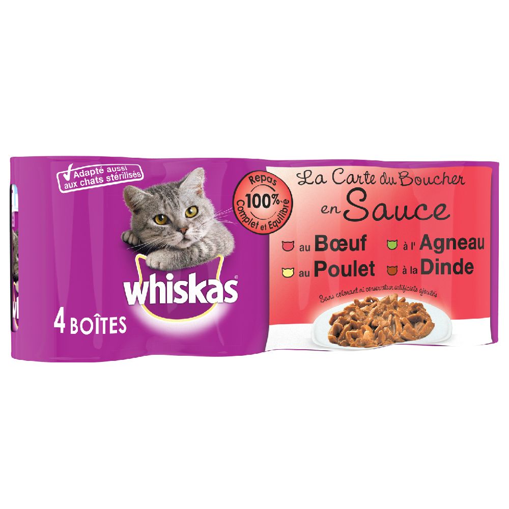 Whiskas Boites Pour Chats À La Viande : Les 4 De 400G