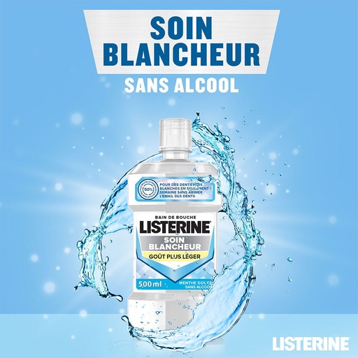 Listerine Bain De Bouche Soin Blancheur : Le Flacon De 500 Ml