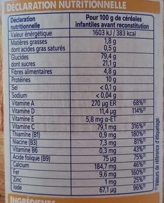 Nestlé P'Tite Céréale 5 Céréales Vanille Saveur Biscuit Sans Sucres Ajoutés En Poudre Dès 12 Mois : La Boite De 415G