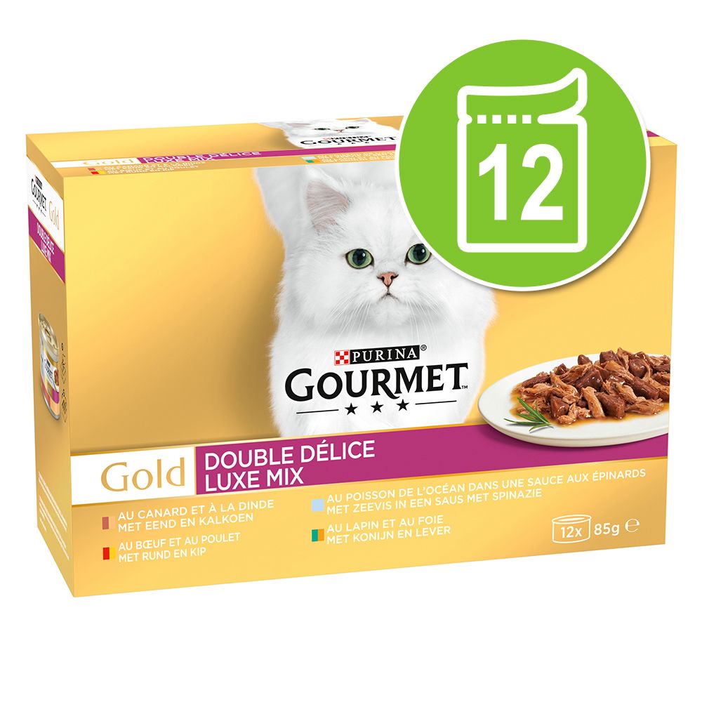 Gourmet Pâtée Pour Chat Adulte Gold Multi-Variétés De Viandes & De Poissons : Les 12 Boîtes De 85G