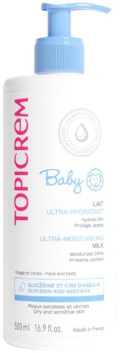 Topicrem Baby Moisturizing Milk Protector Face & Body 500ml