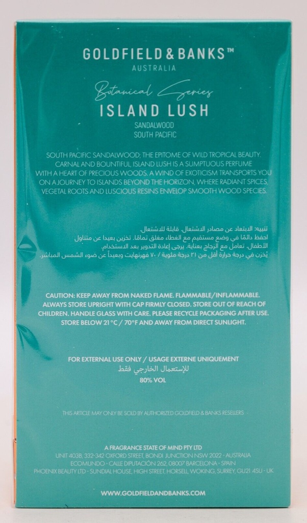 Island Lush by Goldfield & Banks  3.4 Oz Perfume Spray for Unisex