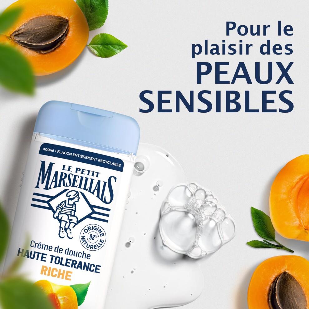 Le Petit Marseillais Crème De Douche Haute Tolerance Riche Abricot Bio 400Ml