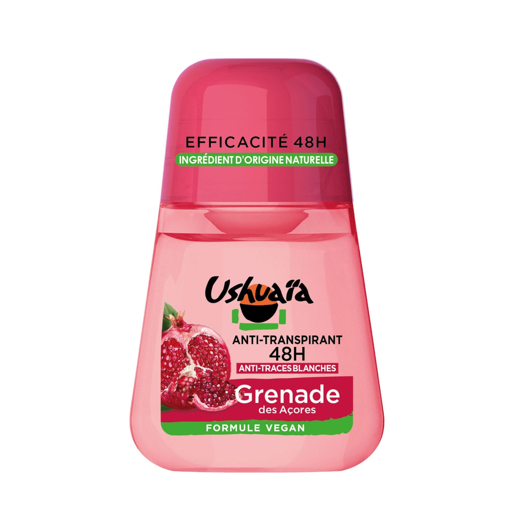 USHUAIA Déodorant bille 48h anti-transpirant anti-traces blanches grenade des Açores 50 ml