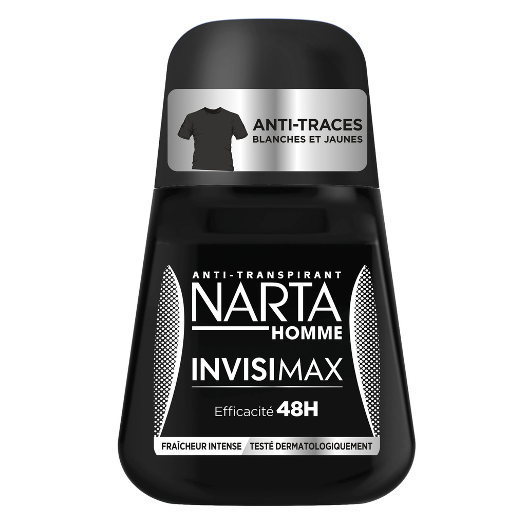 NARTA Men's Roll-on Deodorant Anti-Perspirant Fraîcheur intense Invisimax HOMME le roll-on