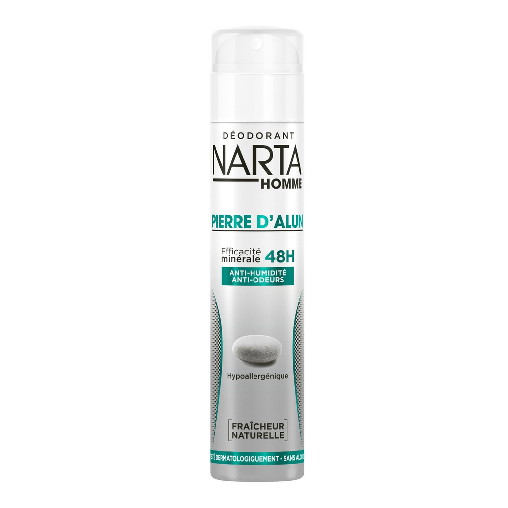NARTA Déodorant spray homme Anti-Humidité Anti-Odeurs Pierre D'Alun 200ml