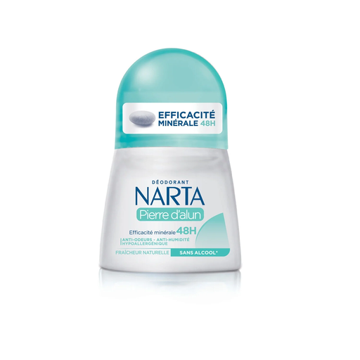 [3600550185263] NARTA Déodorant bille Anti-transpirant Efficacité 48H Pierre d'Alun Fraîcheur naturelle, le roll-on