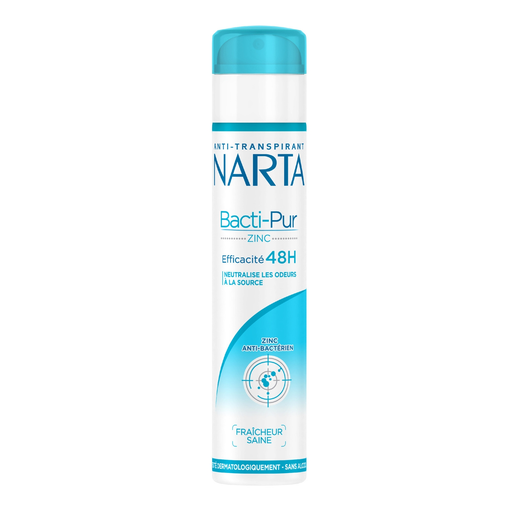 [3600550288292] NARTA Déodorant spray Anti-transpirant Anti-Bactérien Efficacité 48h Bactipur le spray