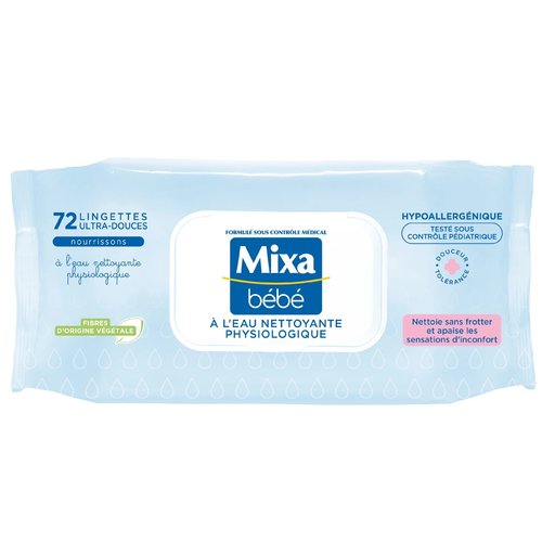 [3600550313475] MIXA Physiological Baby Cleansing Wipes, pack of 72
