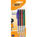 BIC Bolígrafo Retráctil M10 Original Punta Media Colores Surtidos, pack de 4