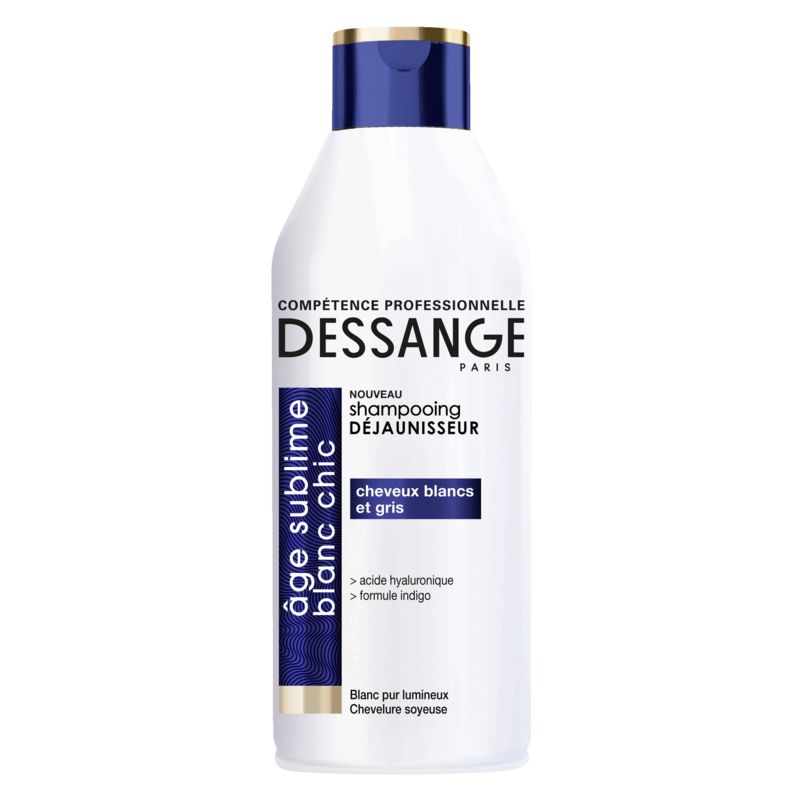 Dessange Shampoing Bleu Age Sublime Blanc Chic Déjaunisseur Cheveux Blancs : Le Flacon De 250Ml