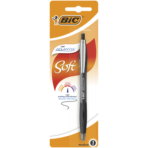 [0070330136670] BIC Bolígrafo Retráctil Atlantis Soft Punta Media 1,0mm Negro