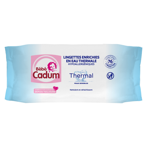 [3600550963465] BEBE CADUM Baby Wipes Thermal Water Body, Hands and Face 76 wipes