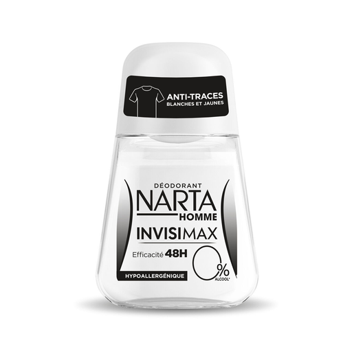 [3600551027906] NARTA Déodorant Homme 48h Hypoallergénique 0% Alcool Invisimax Roll-on