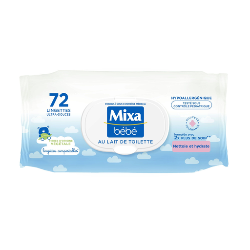 [3600551033600] MIXA BEBE Ultra-soft cleansing milk wipes 72 wipes