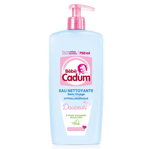 [3600551055022] CADUM Organic Baby Cleansing Water Hypoallergenic No-Rinse, 750 ml pump