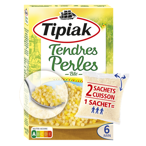 [3600900006972] TIPIAK Tendres perles de blé cuisson express 2 sachets de 175 g