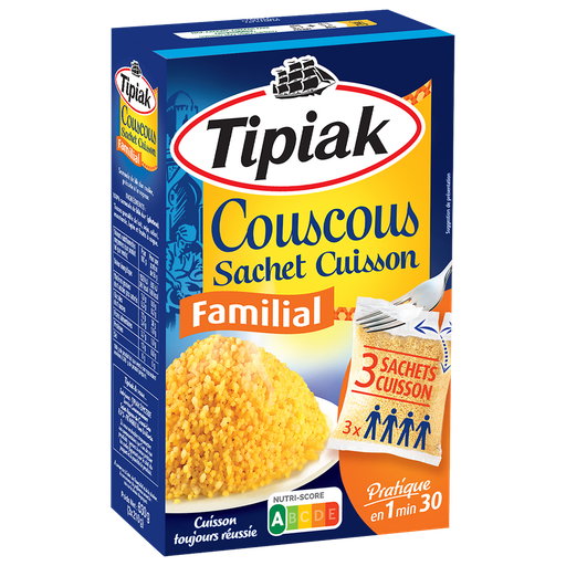 [3600900010580] TIPIAK Couscous familial cuisson 3 sachets de 210 g