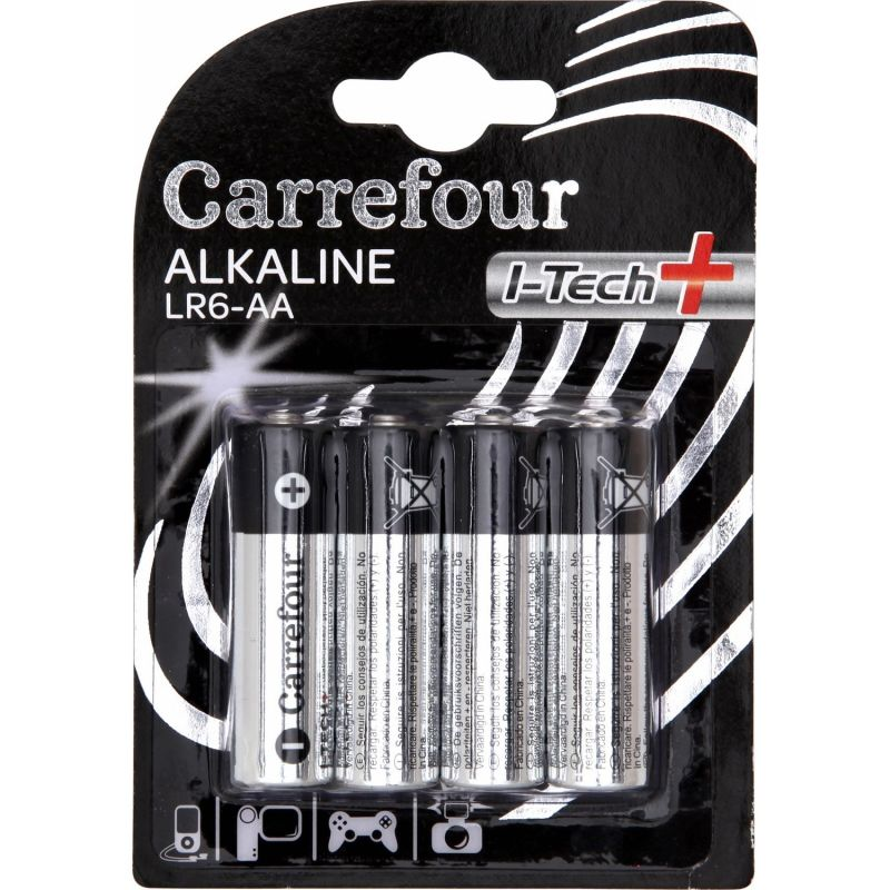 CARREFOUR Piles LR6 I-Tech 4 unités