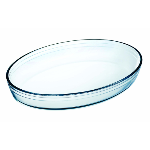 [3606605205603] CARREFOUR Oval Glass Dish 39x27cm Without Coating Classic Everyday HOME