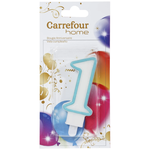 [3606605838368] CARREFOUR Birthday Candle n° 1 HOME la bougie