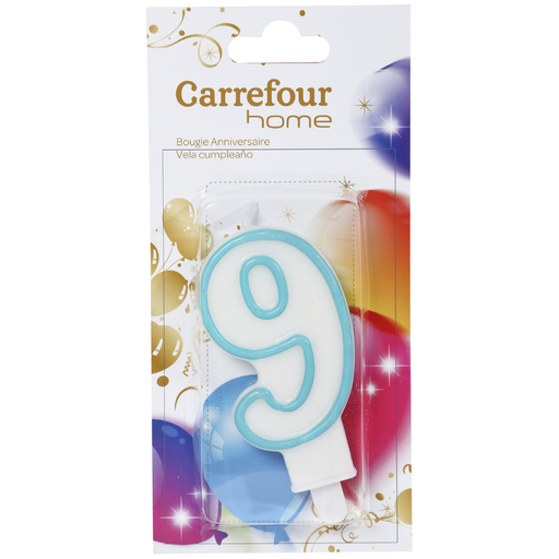 [3606605839693] CARREFOUR Vela de aniversário n° 9 HOME 1 unidade