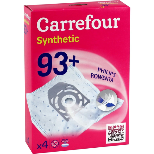 [3606606488227] CARREFOUR Sacs aspirateur synthetic Philips/Rowenta 93+ la boite de 4