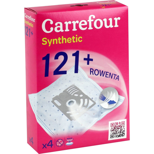 [3606606488272] CARREFOUR Sacs aspirateur Synthetic 121+ EP10027 la boite de 4
