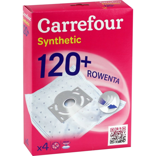 [3606606488296] CARREFOUR Sacs aspirateur synthetic Rowenta 120+ la boite de 4