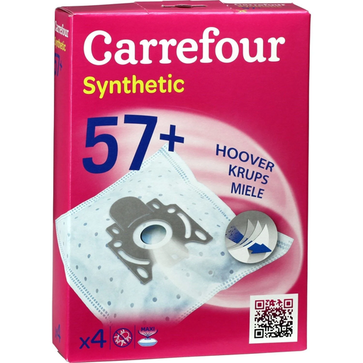 [3606606488333] CARREFOUR Sacs aspirateurs Miel, Hoover, Krups 38/57+ la boite de 4