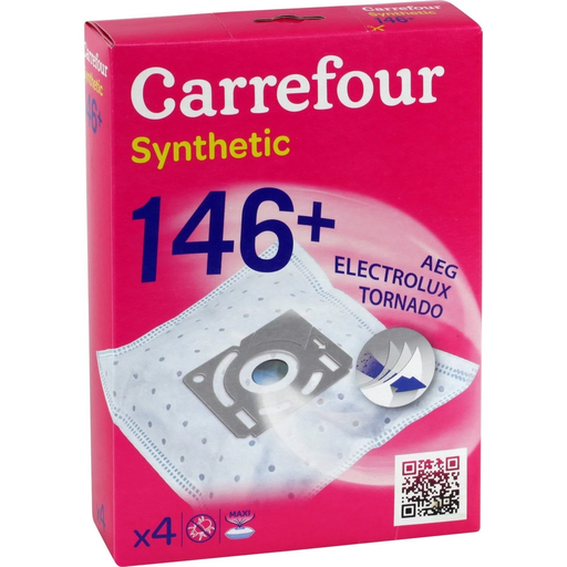 [3606606488456] CARREFOUR Vacuum cleaner bags AEG/Electrolux/Tornado 146+ box of 4