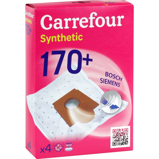 [3606606488463] CARREFOUR Sacs aspirateur Synthetic 170+ 170PLUS la boite de 4