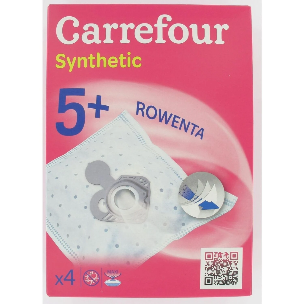 CARREFOUR Sac aspirateur 5+ ROWENTA le lot de 4 sacs