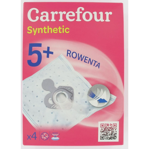 [3606606489170] CARREFOUR Vacuum cleaner bag 5+ ROWENTA pack of 4