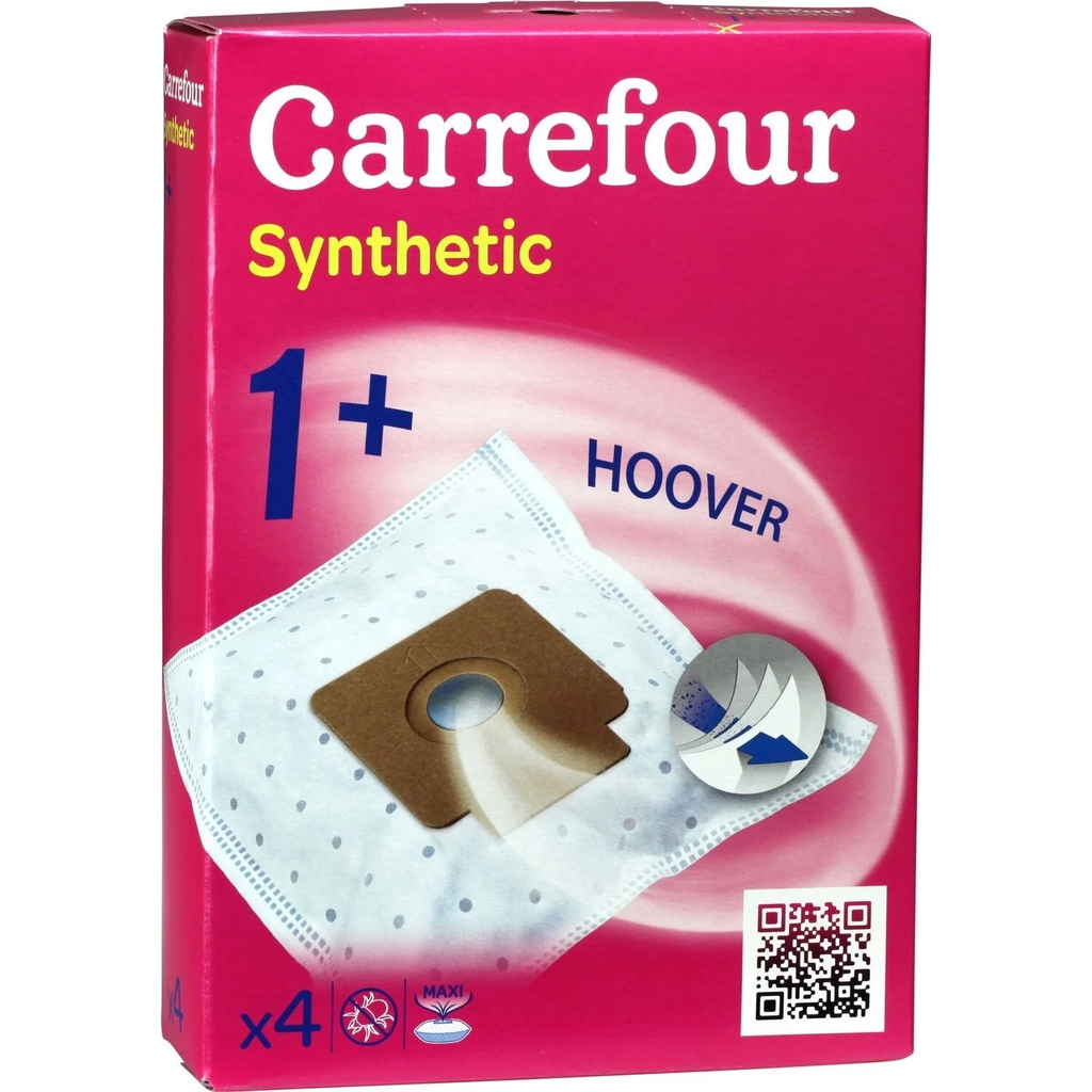 CARREFOUR Sacs aspirateurs Hoover 1+ la boite de 4