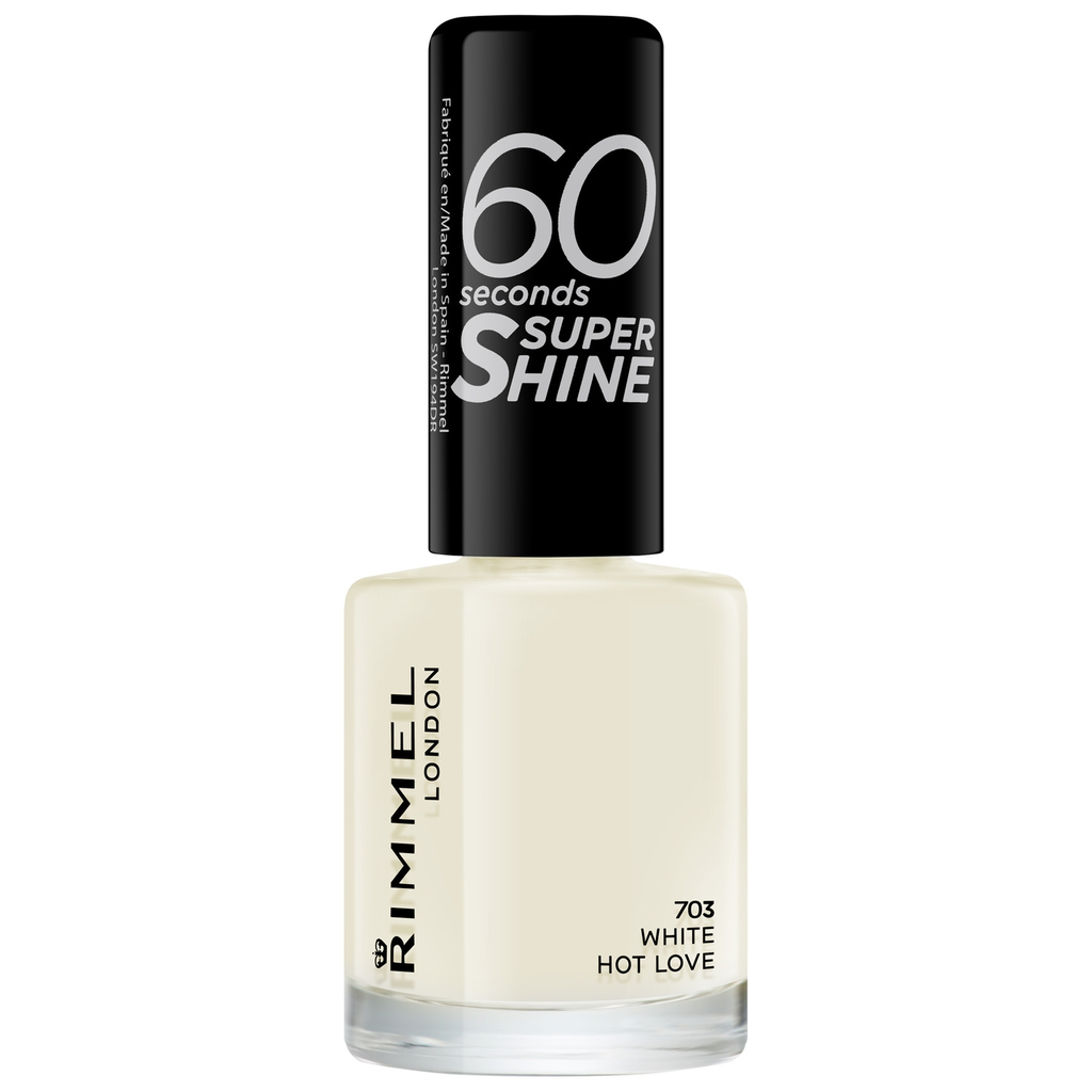 RIMMEL 60 Seconds Super Shine Nail Polish 703 White Hot Love 8 ml