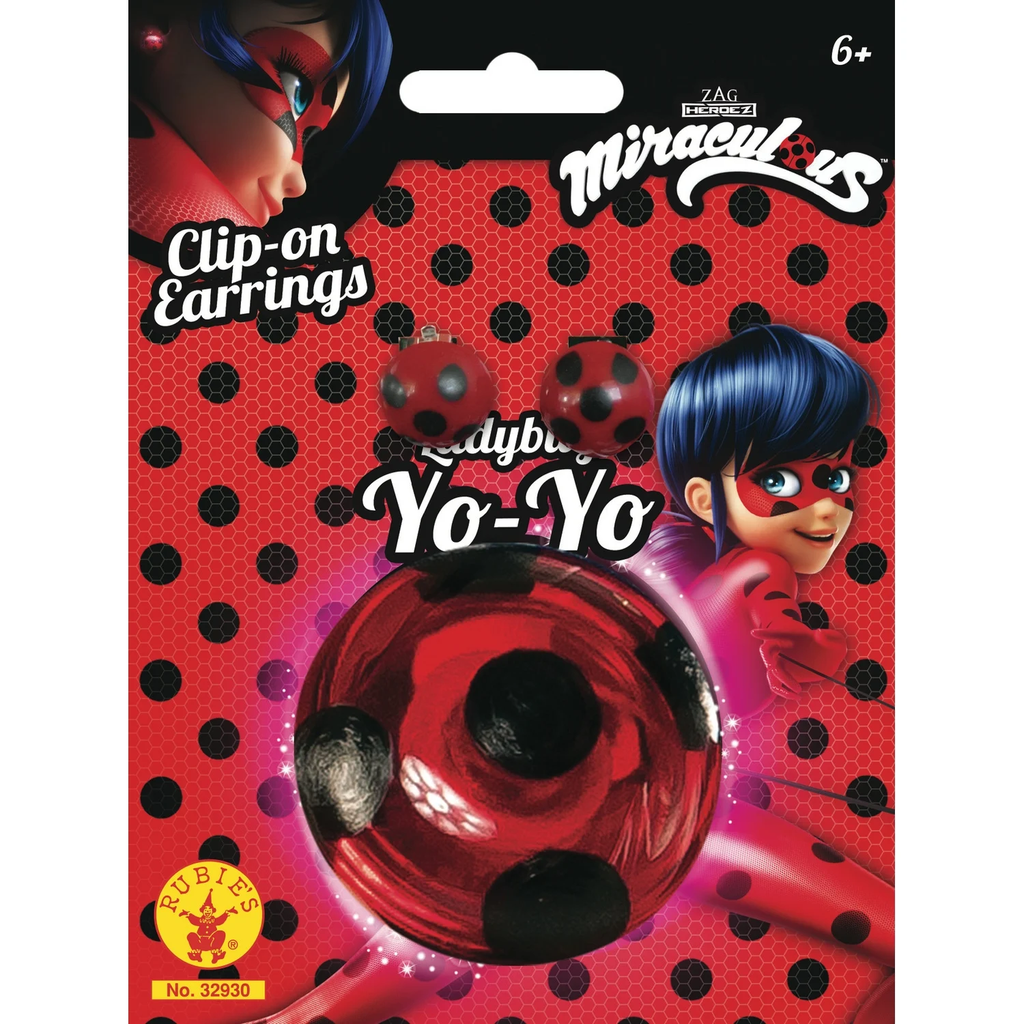 RUBIE'S Ladybug Miraculous Yoyo + Earrings Accessory Kit the toy