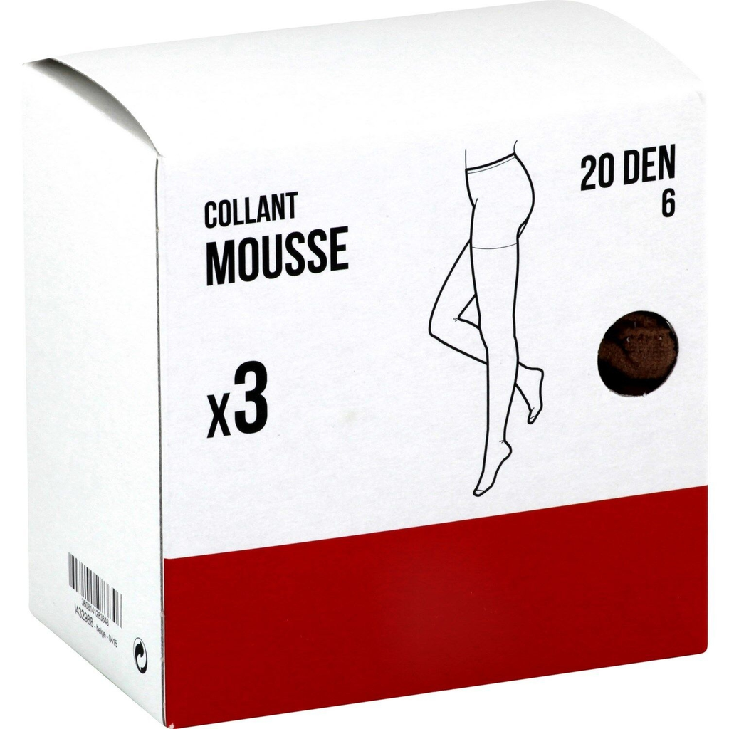 1ER PRIX Women's sheer tights beige 20D size 6 pack of 3
