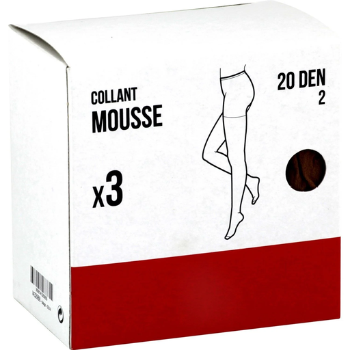 [3608141283855] 1ER PRIX Collant femme voile beige 20D T2 le lot de 3 collants