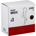 1ER PRIX Collant de senhora voile bege 20D tamanho 5 lote de 3