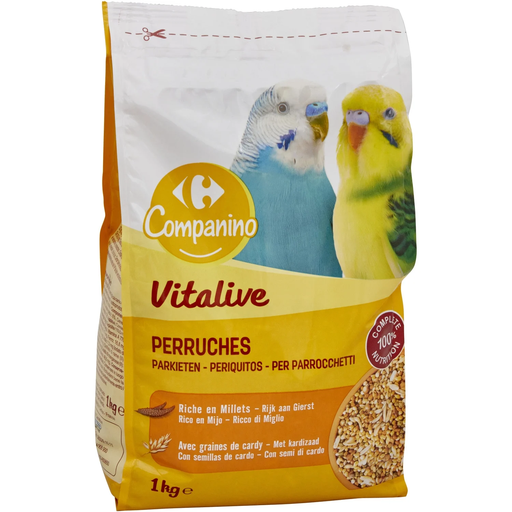 [3608141636194] CARREFOUR Aliment Graines Complet Pour Perruches Vitalive COMPANINO 1 kg