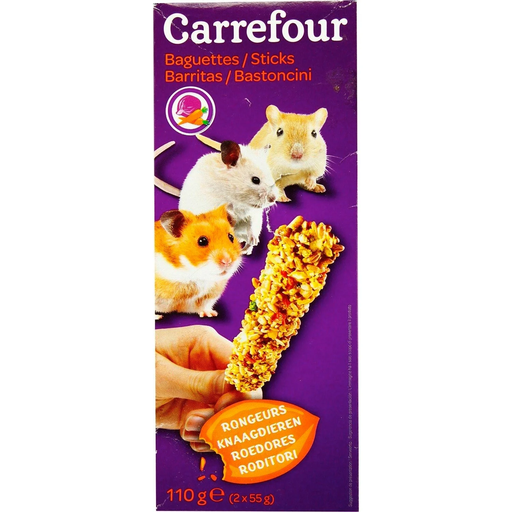 [3608141636231] CARREFOUR Guloseima Barritas Para Roedores Legumes 2x55g