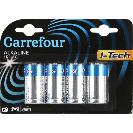 [3608141857254] CARREFOUR Alkaline Batteries C/LR14 I-Tech 2 units